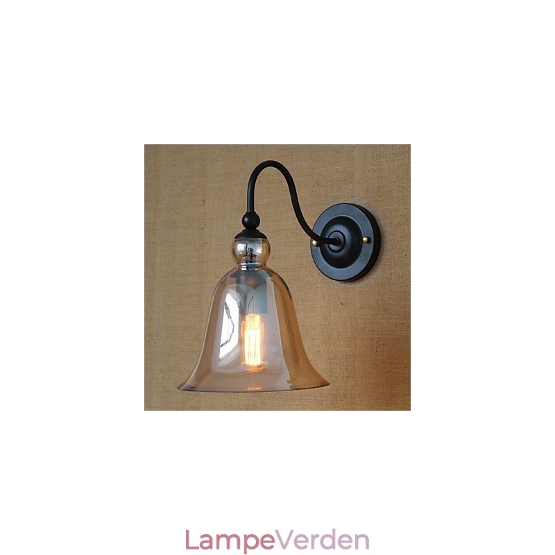 Amerikansk Landdistrikter Minimalistisk Stue Gang Dekoreret Glasvæg Sconce