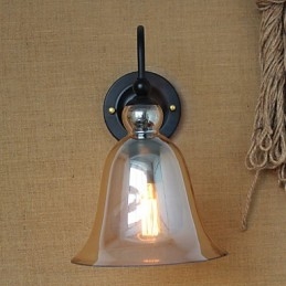 Amerikansk Landdistrikter Minimalistisk Stue Gang Dekoreret Glasvæg Sconce
