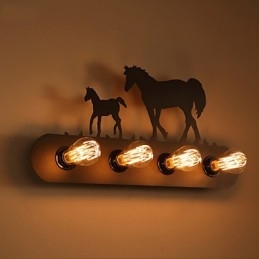 American Village Pastoral LOFT Style Soveværelse Gangjern Retro Wild Horse Væglamper Gratis forsendelse