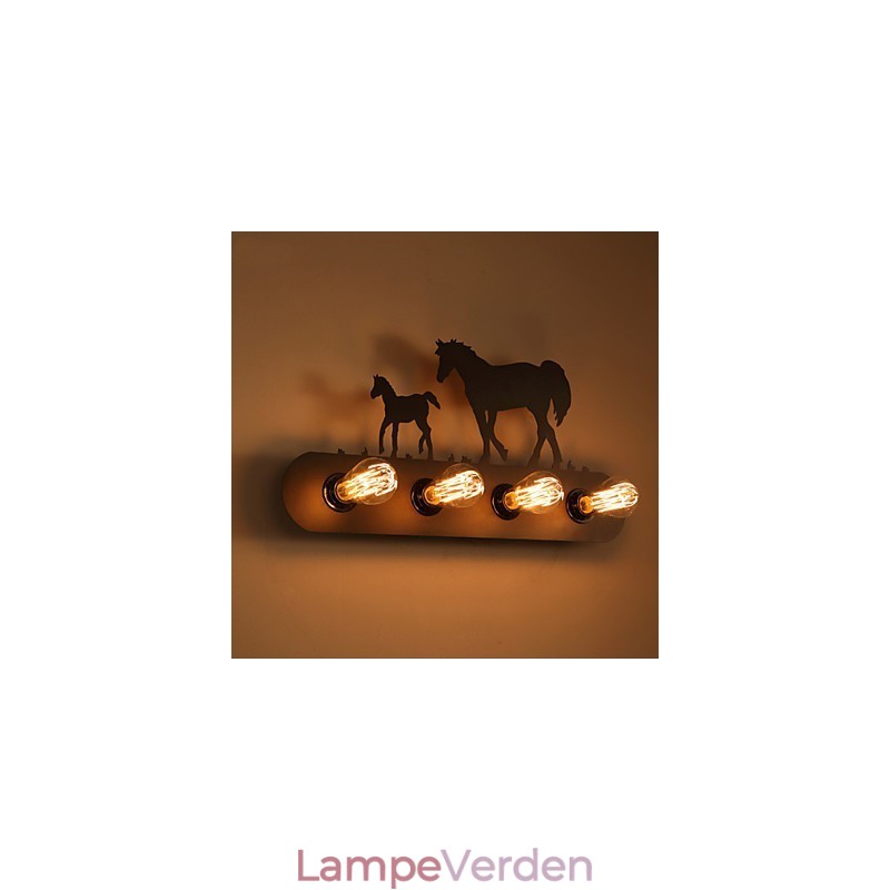 American Village Pastoral LOFT Style Soveværelse Gangjern Retro Wild Horse Væglamper Gratis forsendelse