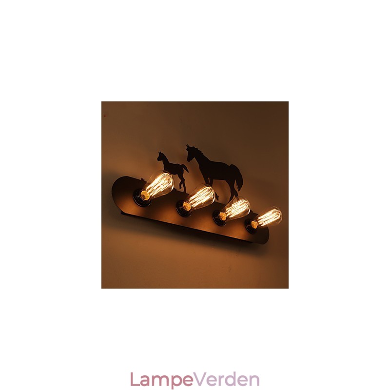 American Village Pastoral LOFT Style Soveværelse Gangjern Retro Wild Horse Væglamper Gratis forsendelse