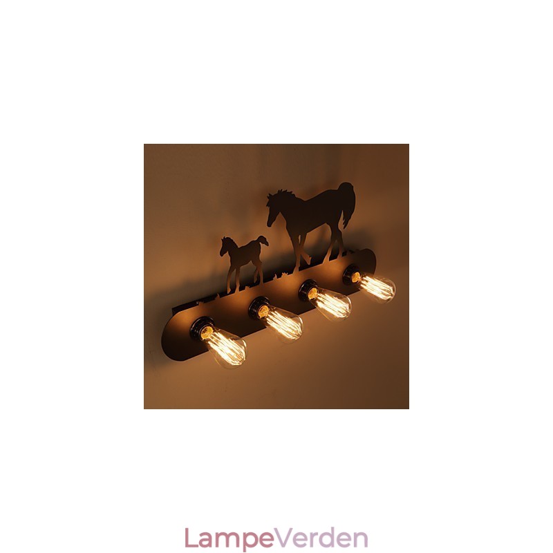 American Village Pastoral LOFT Style Soveværelse Gangjern Retro Wild Horse Væglamper Gratis forsendelse