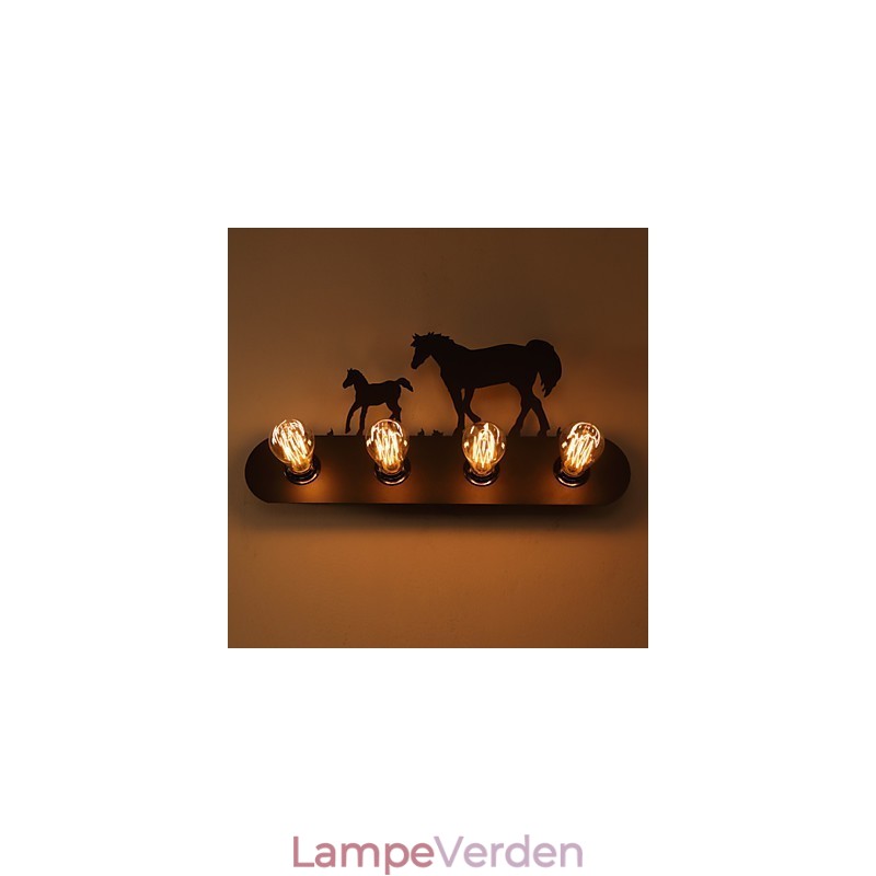 American Village Pastoral LOFT Style Soveværelse Gangjern Retro Wild Horse Væglamper Gratis forsendelse