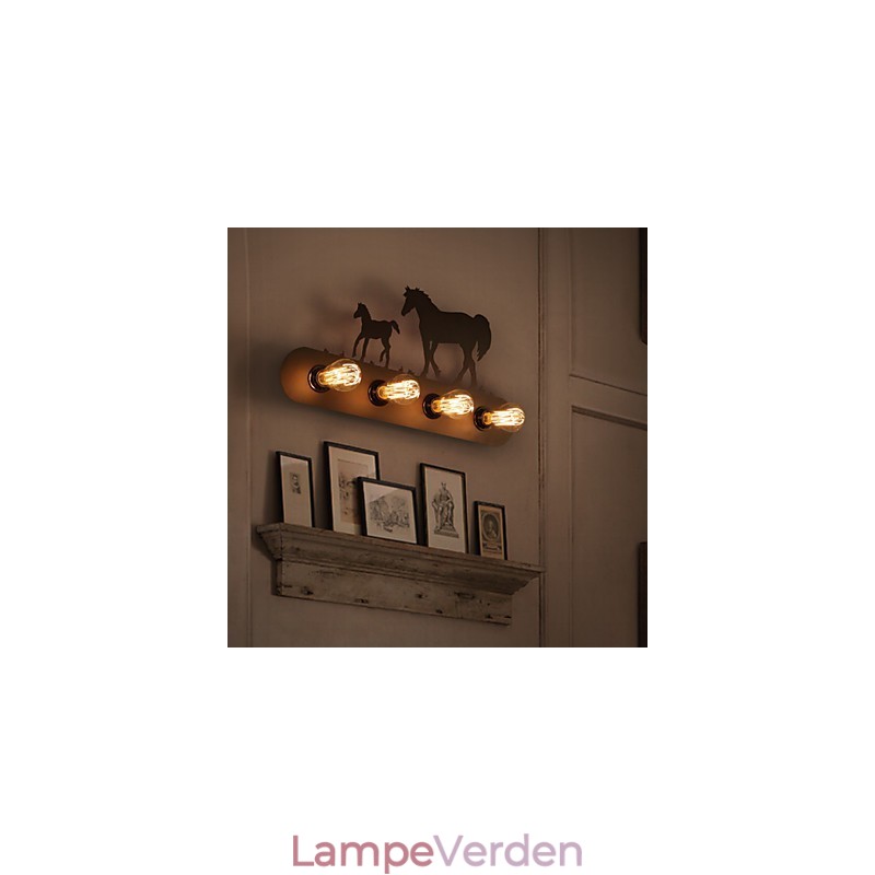 American Village Pastoral LOFT Style Soveværelse Gangjern Retro Wild Horse Væglamper Gratis forsendelse