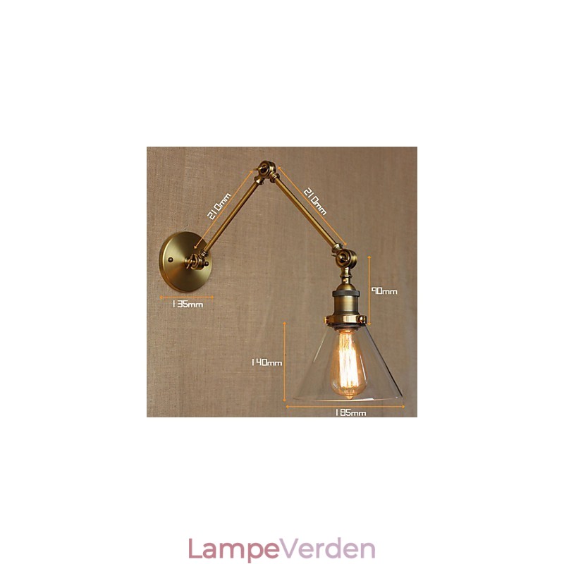 Industriel stil Retro Vintage Stores Soveværelse Moderne kirkesal dekoreret bronze væg lampet