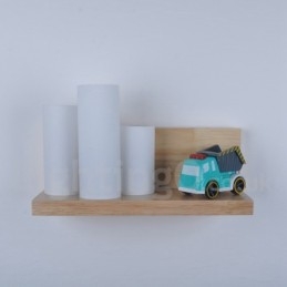 Mini-stil væglamper med glasskærme Moderne moderne træ Bambus væglampe