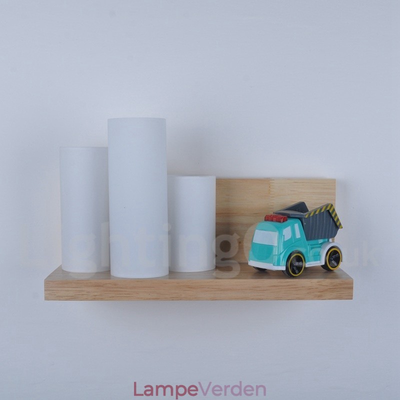 Mini-stil væglamper med glasskærme Moderne moderne træ Bambus væglampe