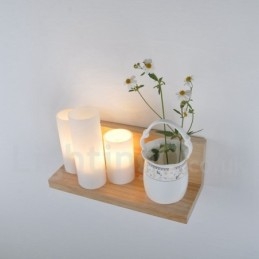 Mini-stil væglamper med glasskærme Moderne moderne træ Bambus væglampe