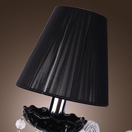 Krystal væglampe med 2 lys i stofskærm