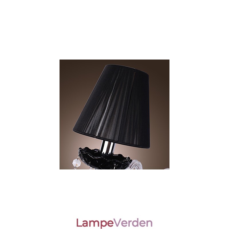 Krystal væglampe med 2 lys i stofskærm