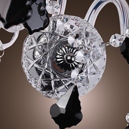 Krystal væglampe med 2 lys i stofskærm