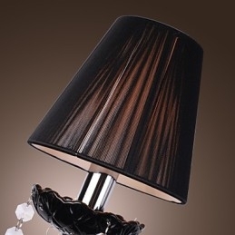 Krystal væglampe med 2 lys i stofskærm