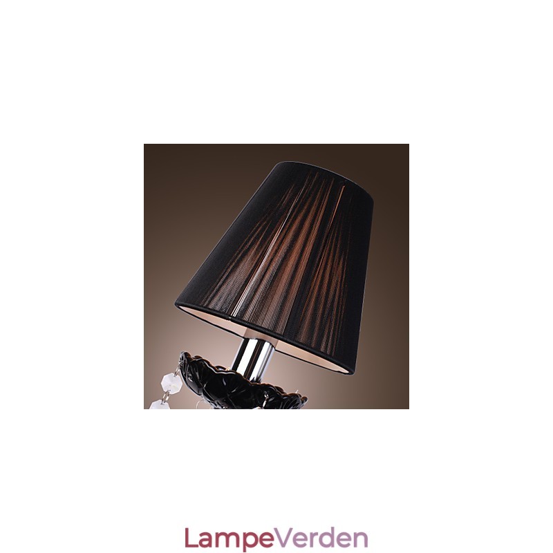 Krystal væglampe med 2 lys i stofskærm