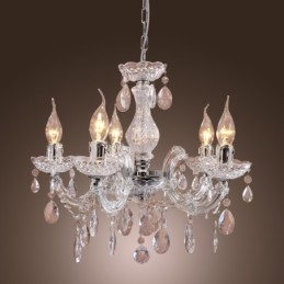 Upligh krom loftslampe stearinlys akryl armatur lysekrone pendel