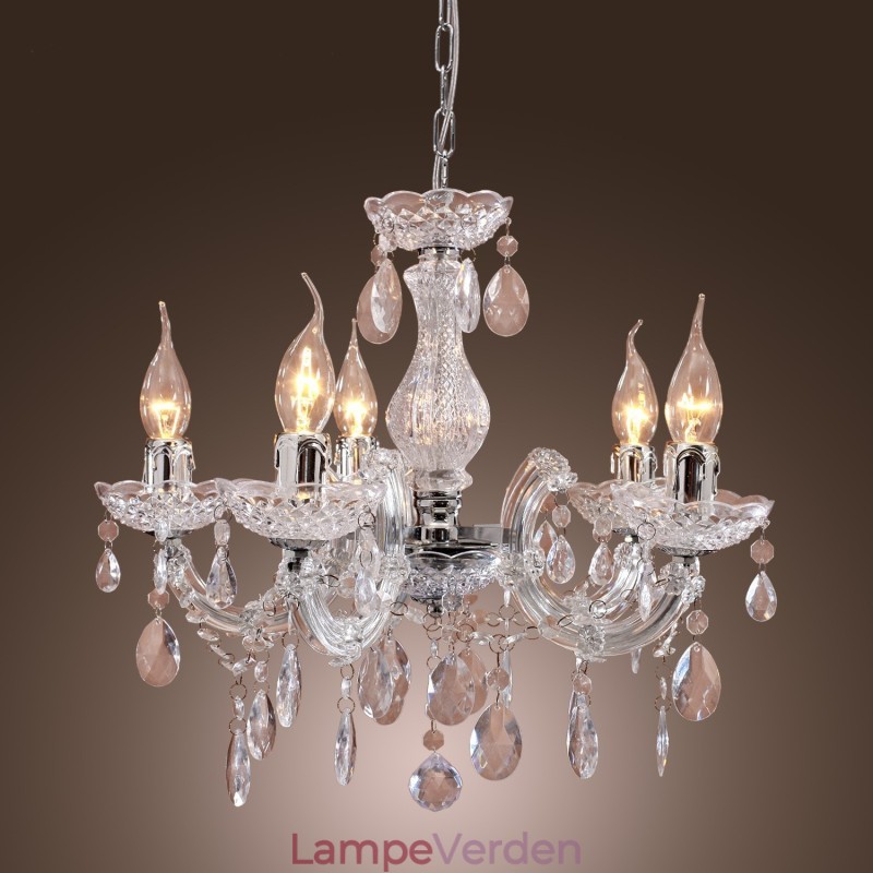 Upligh krom loftslampe stearinlys akryl armatur lysekrone pendel
