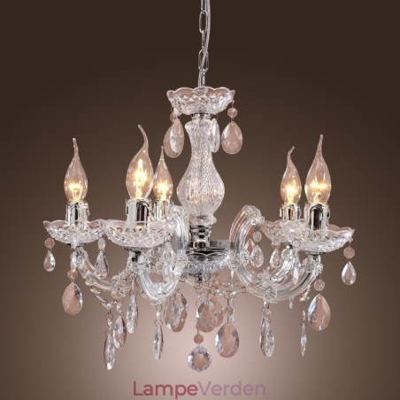 Upligh krom loftslampe stearinlys akryl armatur lysekrone pendel Upligh krom loftslampe stearinlys akryl armatur lysekrone pendel