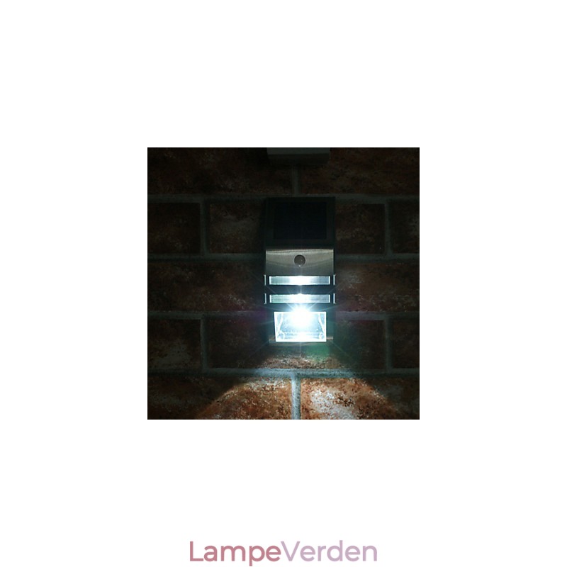 Solar hvid væglampe med PIR bevægelsessensor