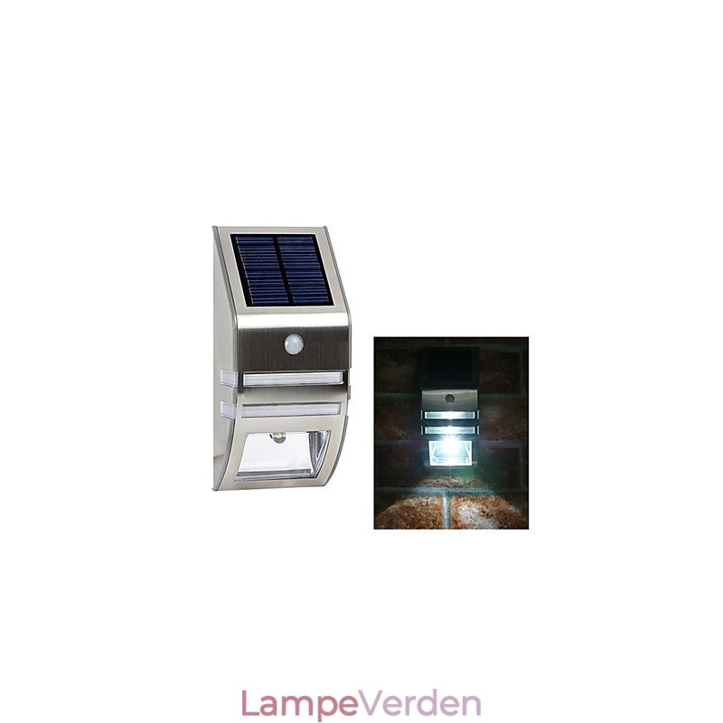 Solar hvid væglampe med PIR bevægelsessensor