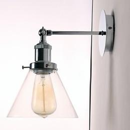 Art Deco væglampe med glaskegleskærm ned