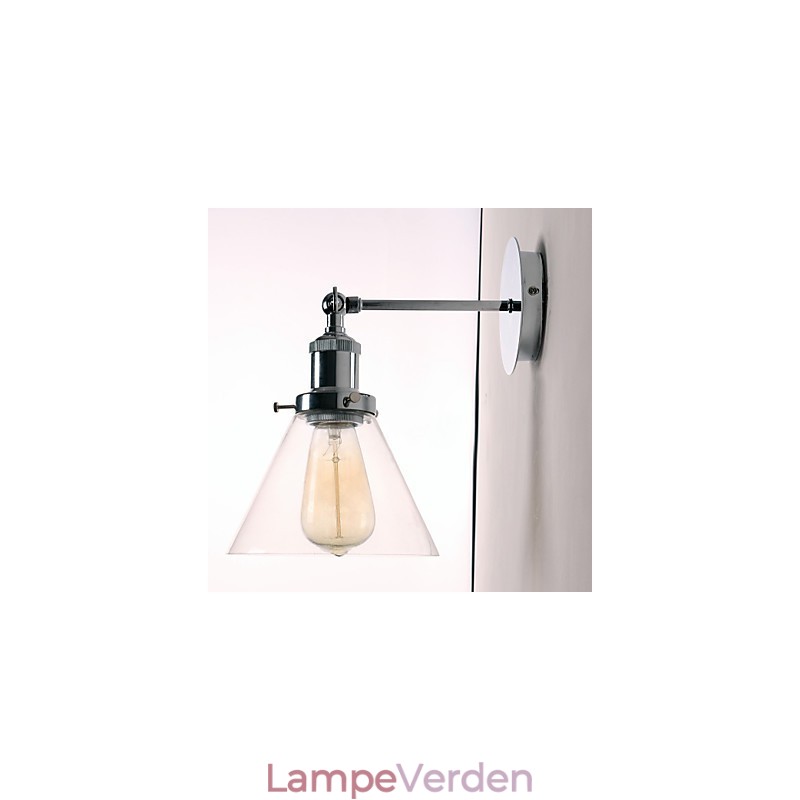 Art Deco væglampe med glaskegleskærm ned