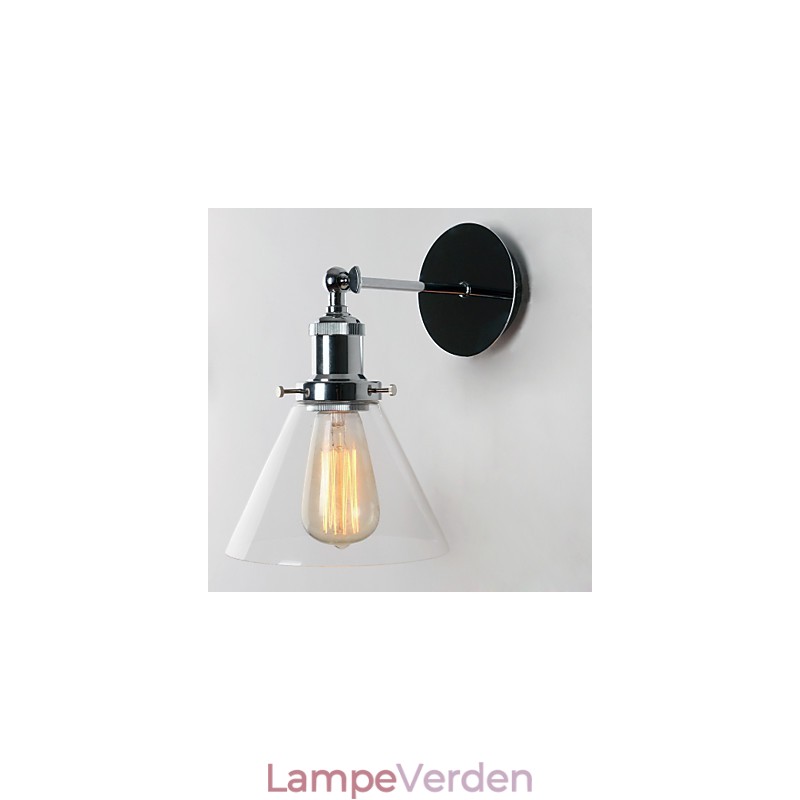 Art Deco væglampe med glaskegleskærm ned