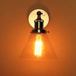Art Deco væglampe med glaskegleskærm ned