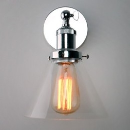 Art Deco væglampe med glaskegleskærm ned
