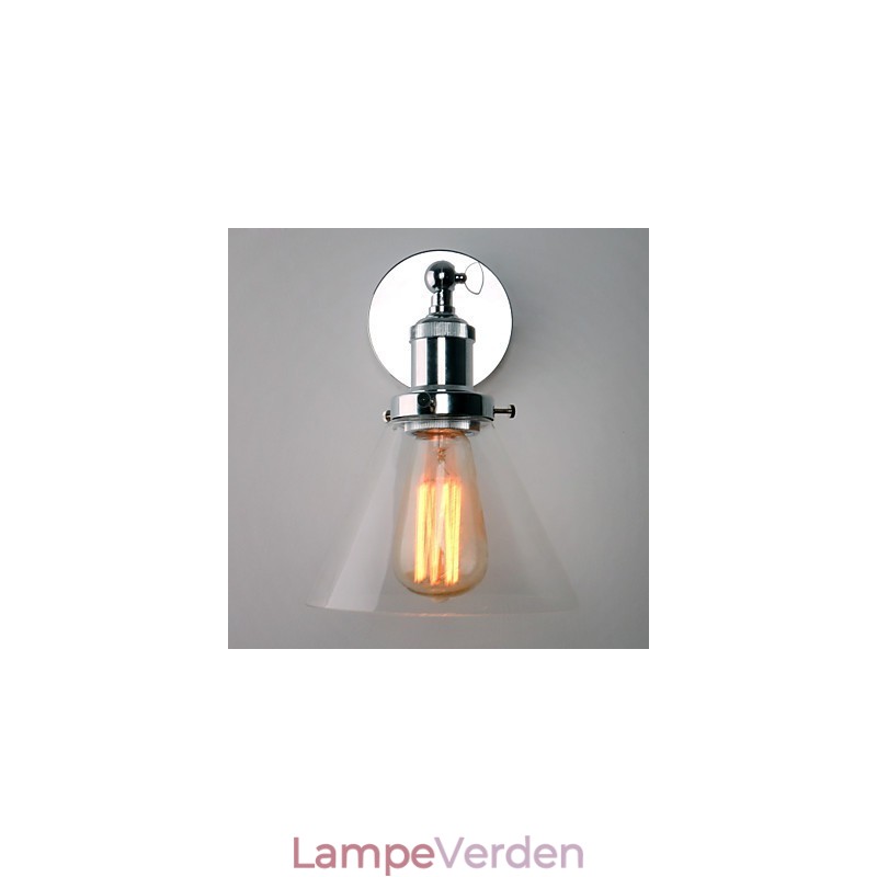 Art Deco væglampe med glaskegleskærm ned