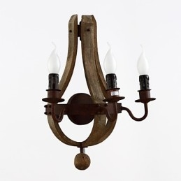 Vintage amerikansk rustik trævæg vintønde lampe Liviing og soveværelse lampe