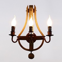 Vintage amerikansk rustik trævæg vintønde lampe Liviing og soveværelse lampe