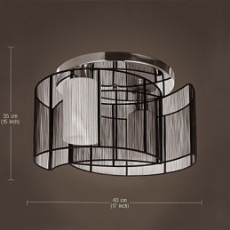 Loftslampe Moderne Design 2 Lys Sort