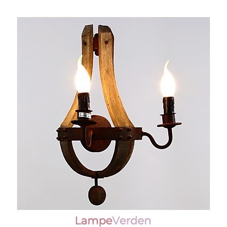 Mini Style Væglamper Rustik Lodge Træ Bambus