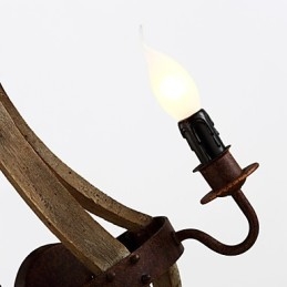 Mini Style Væglamper Rustik Lodge Træ Bambus