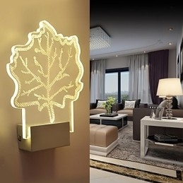 Akryl væglampe PVC lampe Light Chip Modern Contemporary Metal