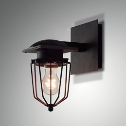Retro smedede væglamper Enkelt hoved antik væglampe Reminisced Lampe Loft American Iron Vintage Small Cages Væglampe