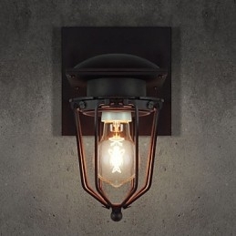Retro smedede væglamper Enkelt hoved antik væglampe Reminisced Lampe Loft American Iron Vintage Small Cages Væglampe