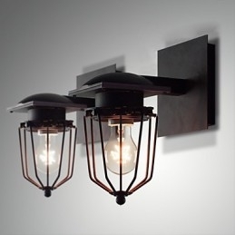 Retro smedede væglamper Enkelt hoved antik væglampe Reminisced Lampe Loft American Iron Vintage Small Cages Væglampe