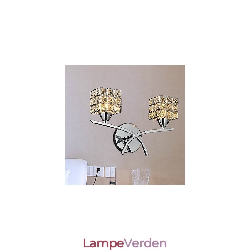 Moderne krystal væglampe i 2 lys
