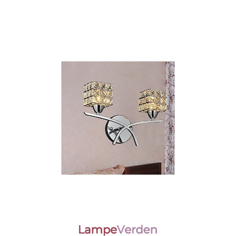 Moderne krystal væglampe i 2 lys