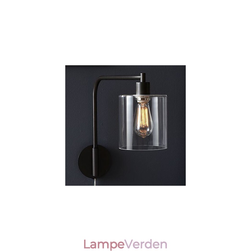 Moderne væglampe med glastrommeskærm