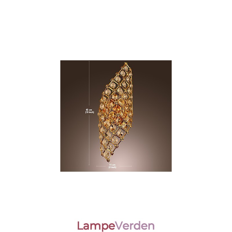 Kunstnerisk krystal væglampe med 2 lys