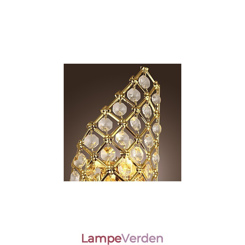 Kunstnerisk krystal væglampe med 2 lys