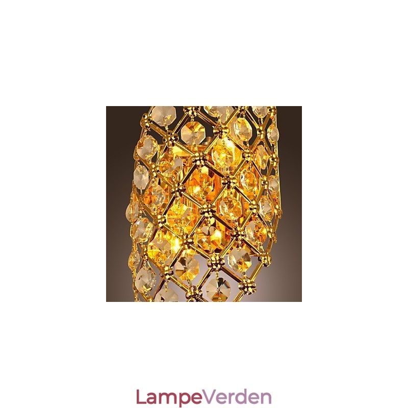 Kunstnerisk krystal væglampe med 2 lys