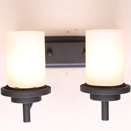 2*Retro Iron Classic Style Væglampe i malerbehandling med matteret glas