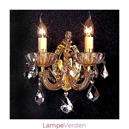 Elegant krystal væglampe med 2 lys Elegant krystal væglampe med 2 lys