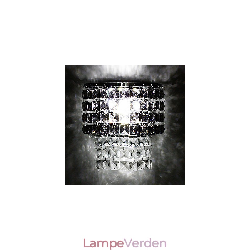 Moderne væglampe med stofskærm Metalplade Krystaldekorstil