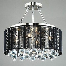 Traditionel klassisk krystal krom metal flush Mount