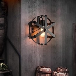 Ny vintagestil industriel rund væglampet balkon Loft Entry Hallway Soveværelse Væglampe