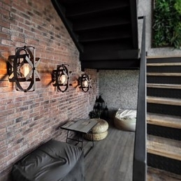 Ny vintagestil industriel rund væglampet balkon Loft Entry Hallway Soveværelse Væglampe