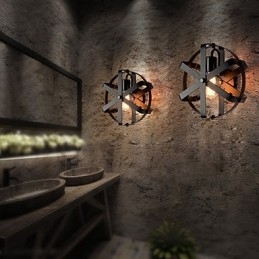Ny vintagestil industriel rund væglampet balkon Loft Entry Hallway Soveværelse Væglampe